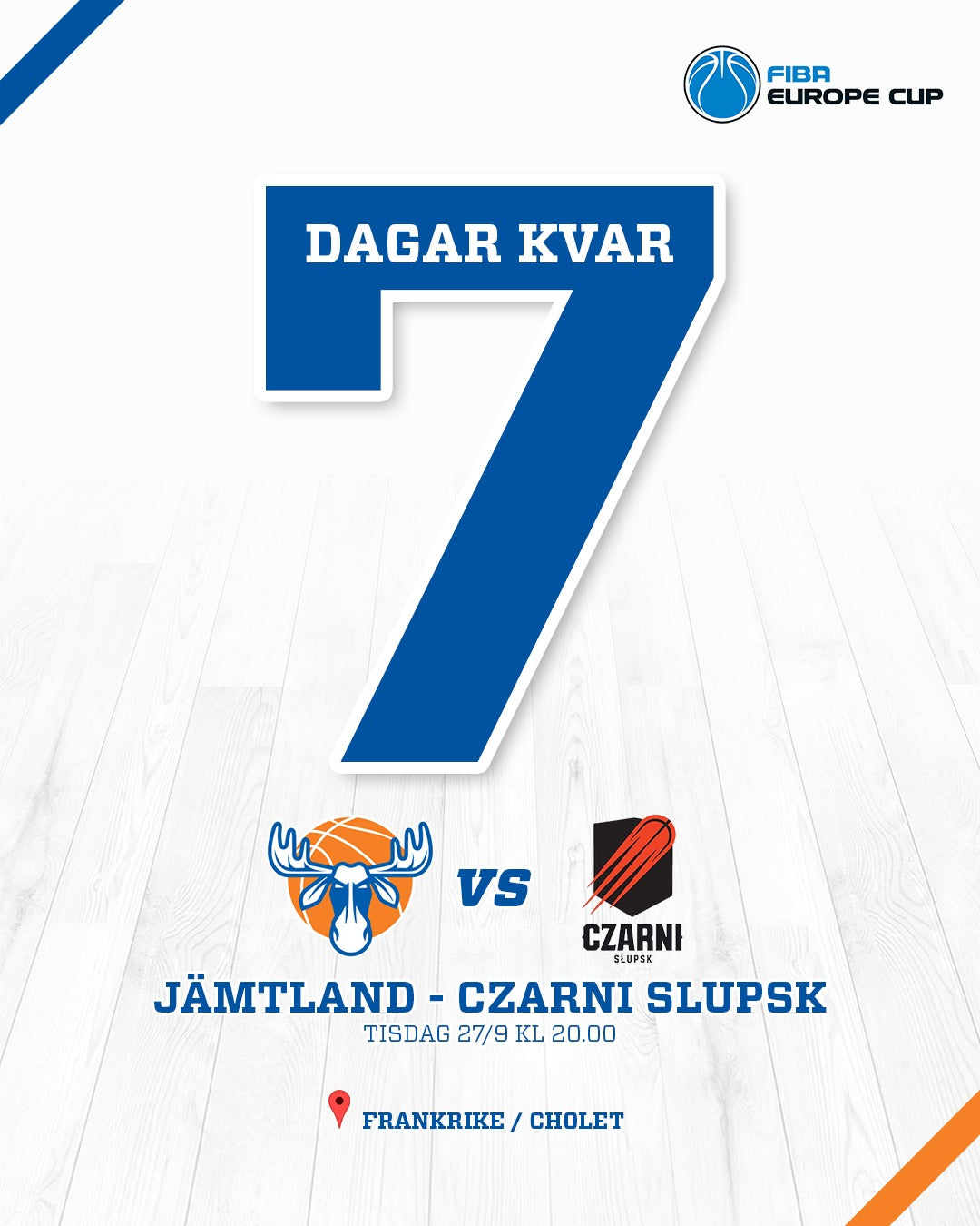 7 dagar kvar tills vi går in i FIBA Europe Cup kvalet mot Polska laget Czarni Slupsk 🔥